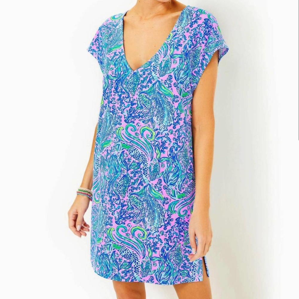 NEW LILLY PULITZER talli cover up in lilac rose we mermaid it